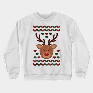 Reindeer Ugly Christmas Sweater Crewneck Sweatshirt